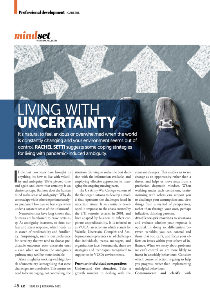 Living With Uncertainty pdf